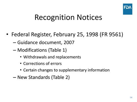 Recognition Notice Register .